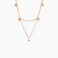 Collier Nimbe Argent Rose Oxyde De Zirconium