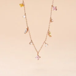 Collier Nimbe Argent Rose Oxyde De Zirconium