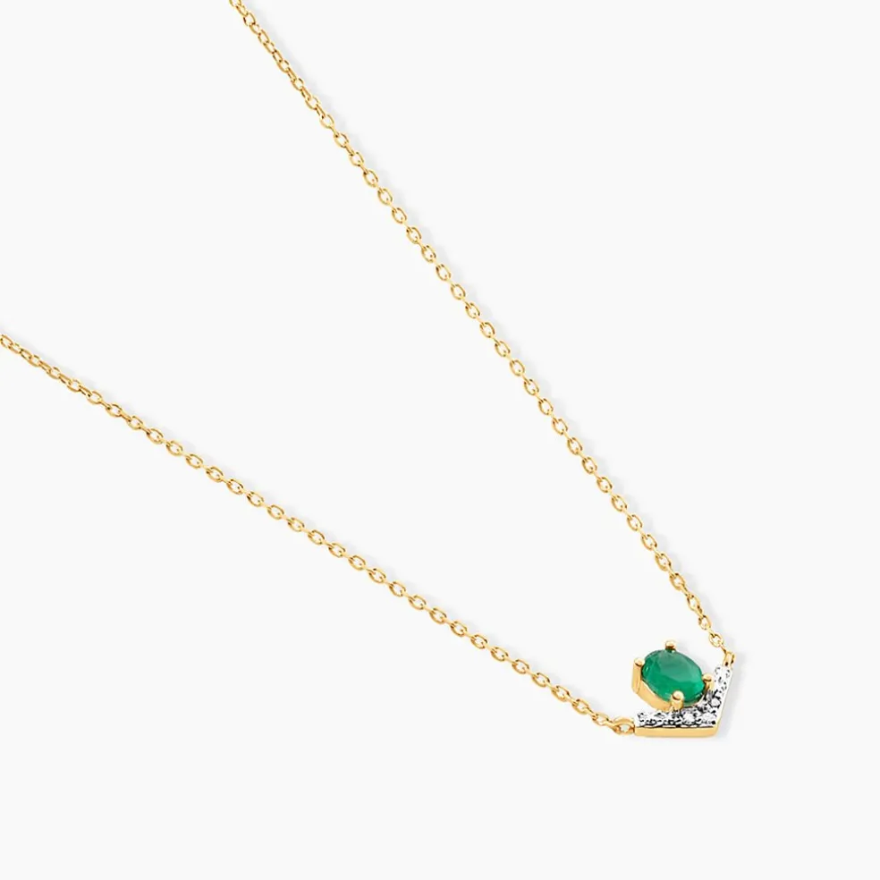 Collier Nizar Or Jaune Emeraude Diamant