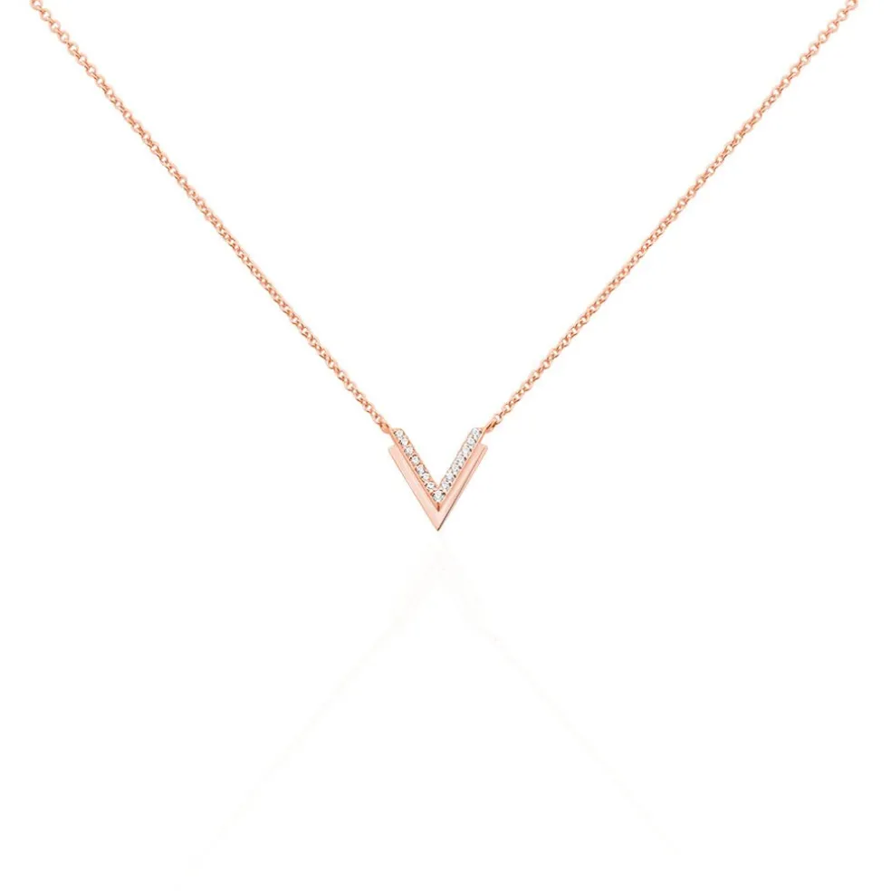 Collier Nollia Argent Rose Oxyde De Zirconium