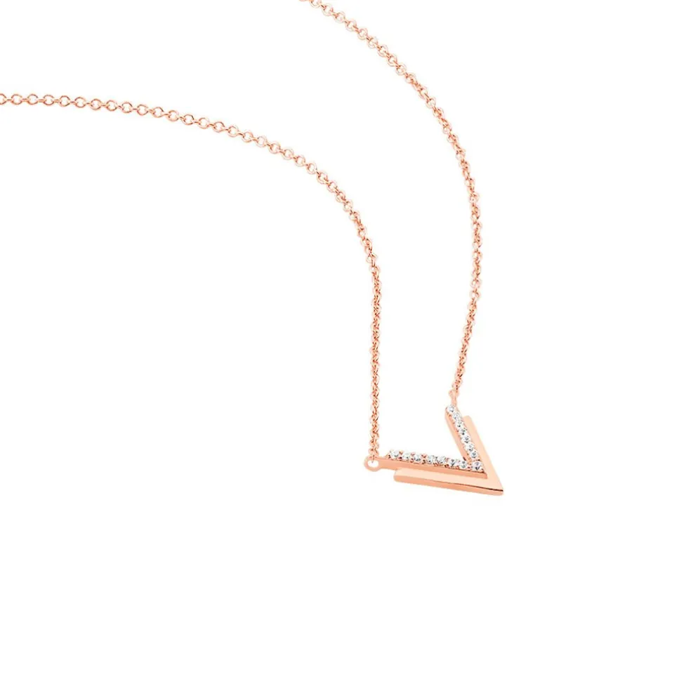 Collier Nollia Argent Rose Oxyde De Zirconium