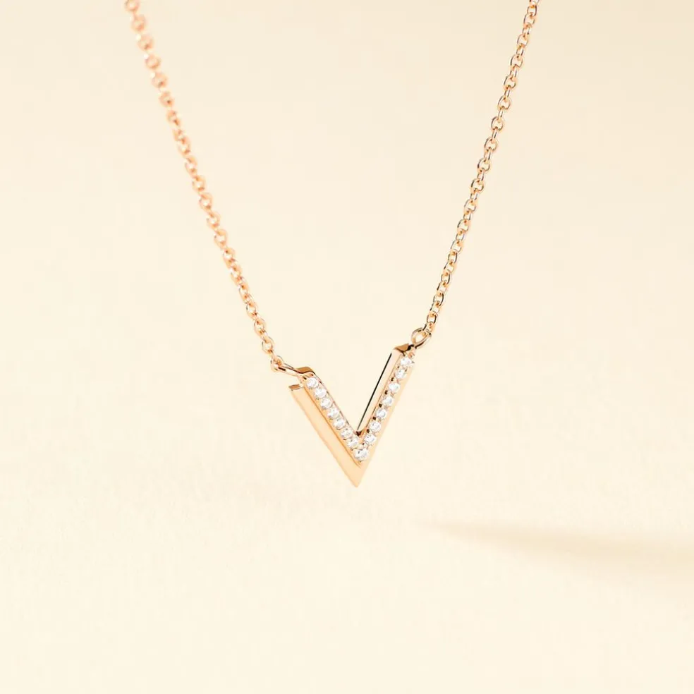 Collier Nollia Argent Rose Oxyde De Zirconium