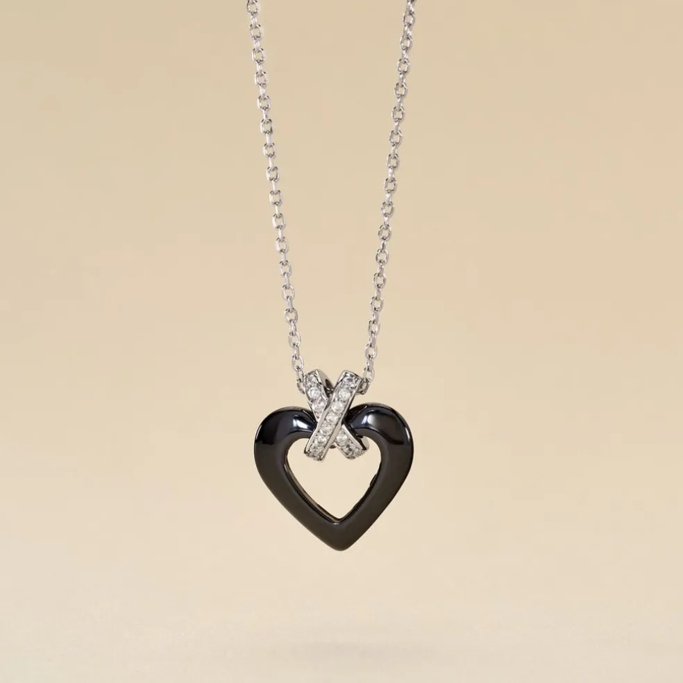 Collier Nolwen Argent Blanc Céramique Et Oxyde De Zirconium