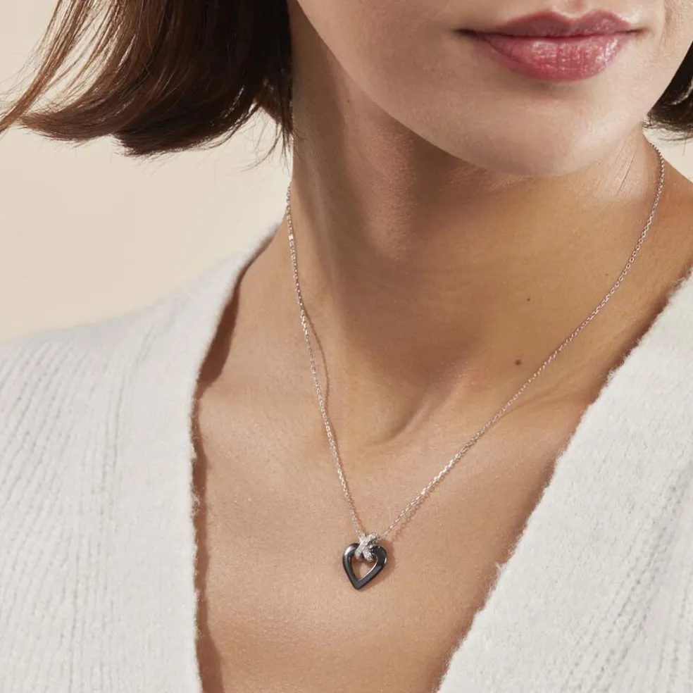 Collier Nolwen Argent Blanc Céramique Et Oxyde De Zirconium