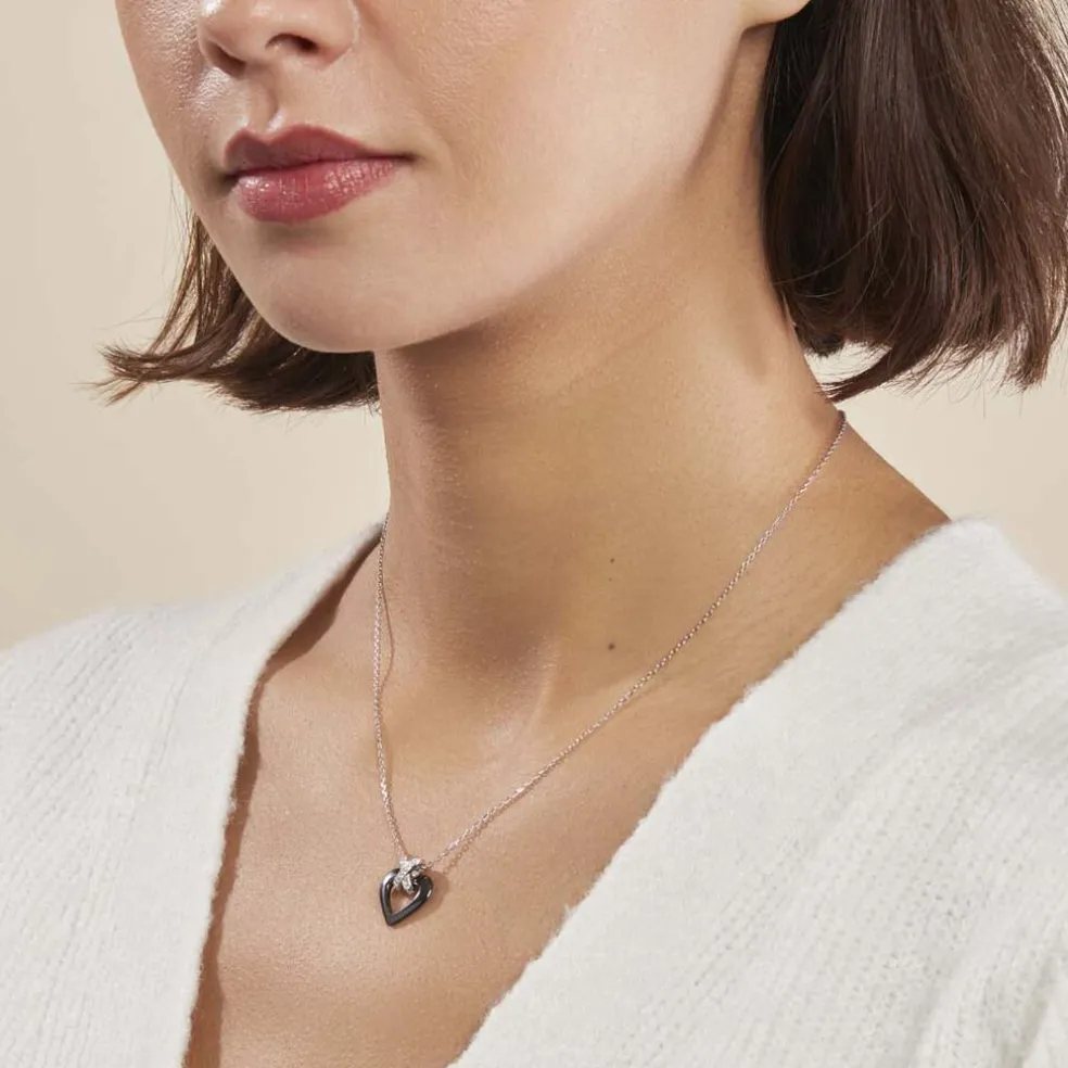 Collier Nolwen Argent Blanc Céramique Et Oxyde De Zirconium