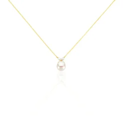 Collier Norah Or Jaune Perle De Culture Et Oxyde De Zirconium