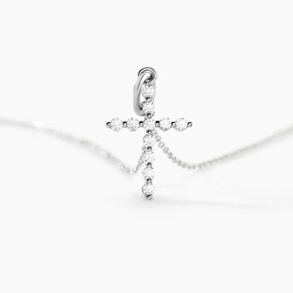 Collier Norine Argent Blanc Oxyde De Zirconium