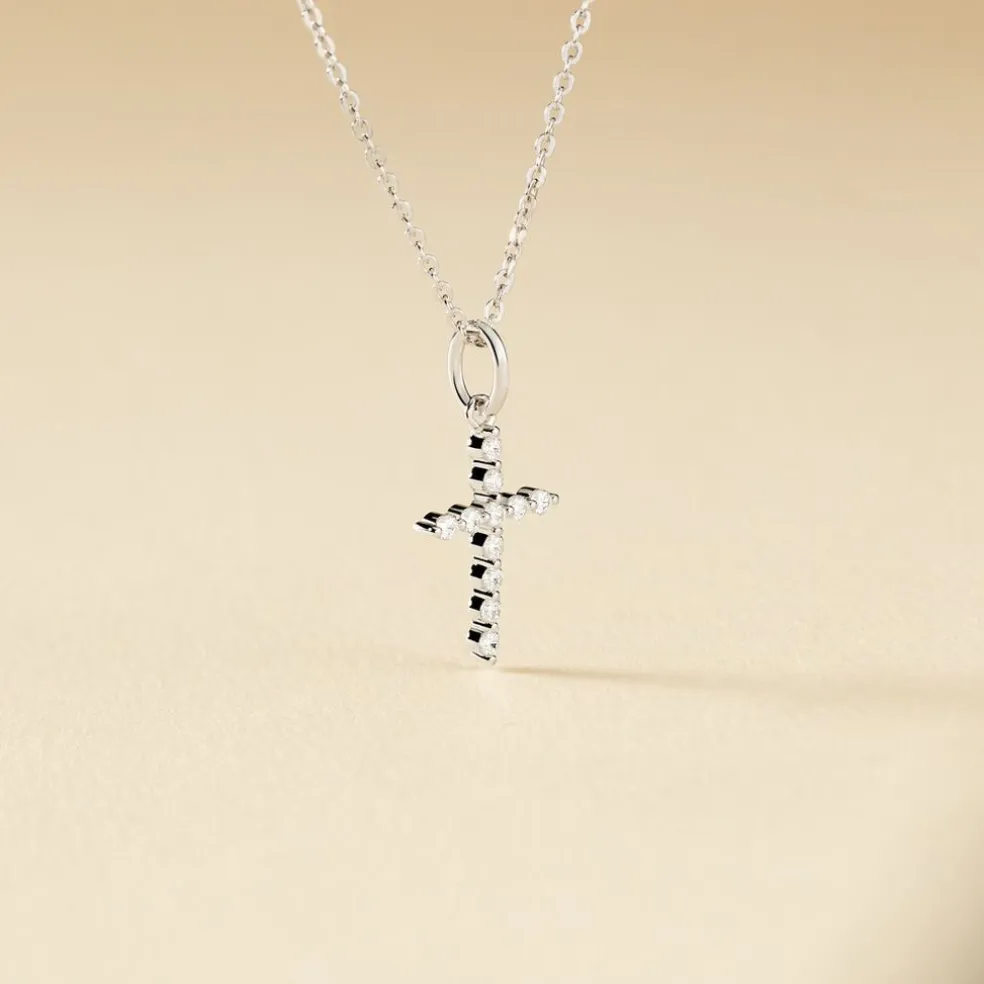 Collier Norine Argent Blanc Oxyde De Zirconium