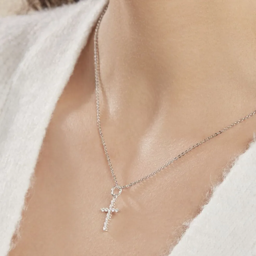 Collier Norine Argent Blanc Oxyde De Zirconium