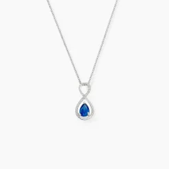 Collier Odessa Or Blanc Saphir Diamant