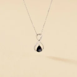 Collier Odessa Or Blanc Saphir Diamant