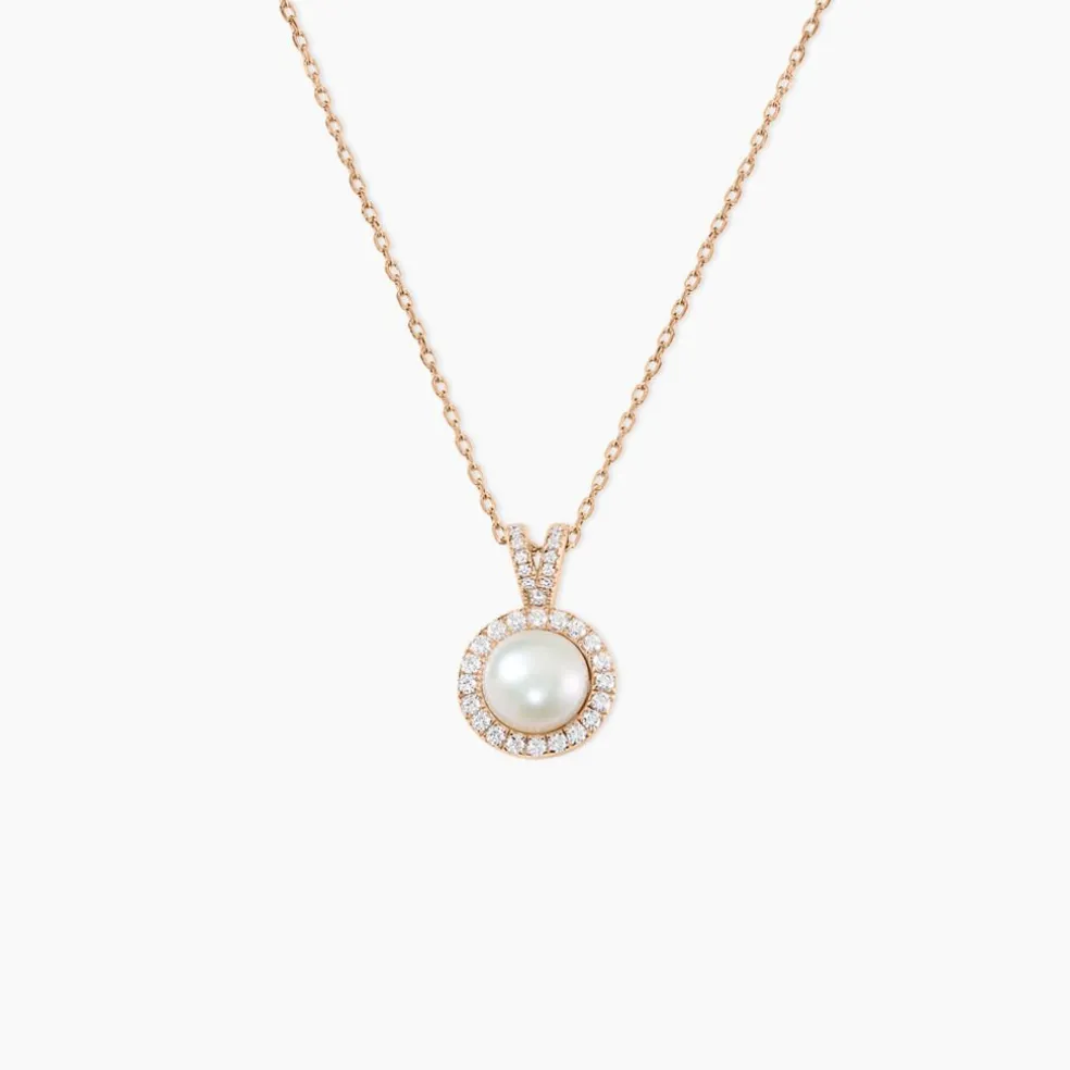 Collier Olivia Argent Rose Perle De Culture Et Oxyde De Zirconium