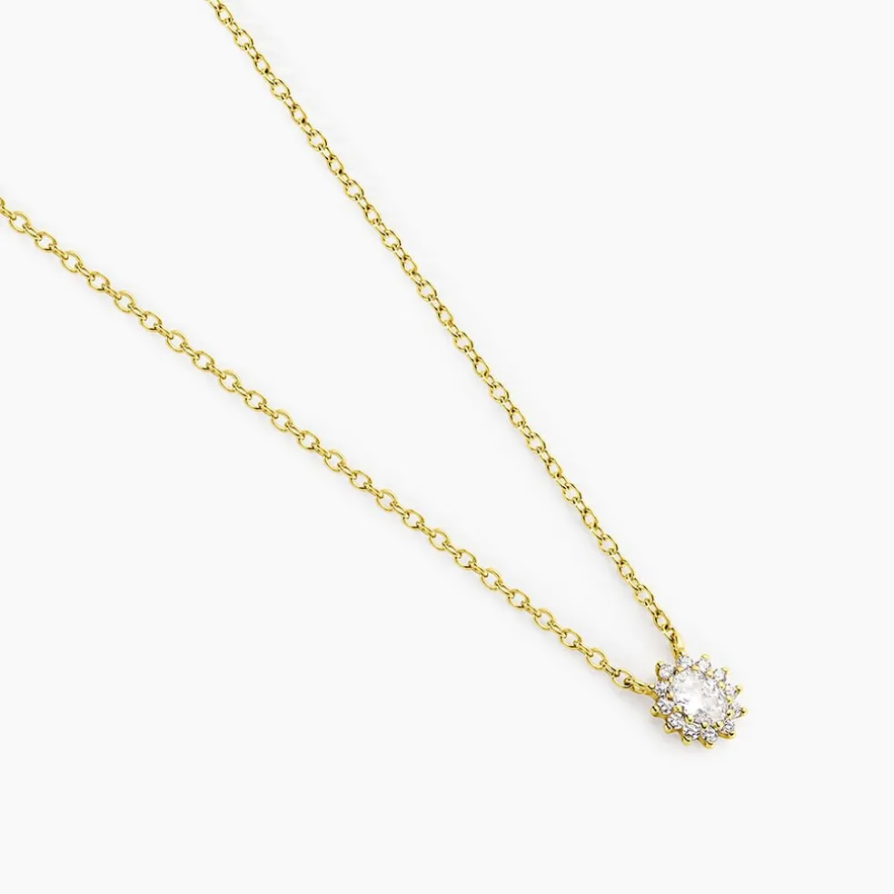 Collier Oliviane Argent Jaune Oxyde De Zirconium