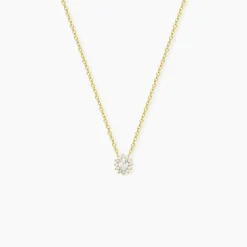 Collier Oliviane Argent Jaune Oxyde De Zirconium
