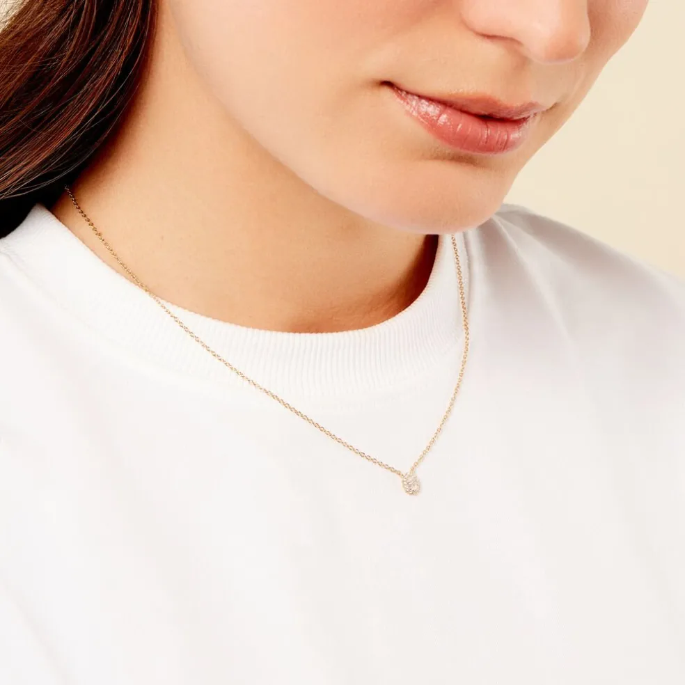 Collier Oliviane Argent Jaune Oxyde De Zirconium