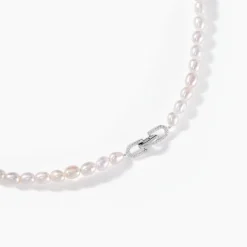 Collier Onassis Argent Blanc Perle De Culture Oxyde De Zirconium