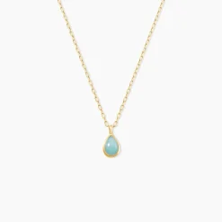 Collier Ondée Or Jaune Amazonite