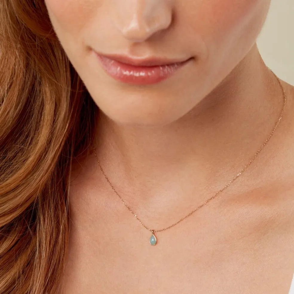 Collier Ondée Or Jaune Amazonite