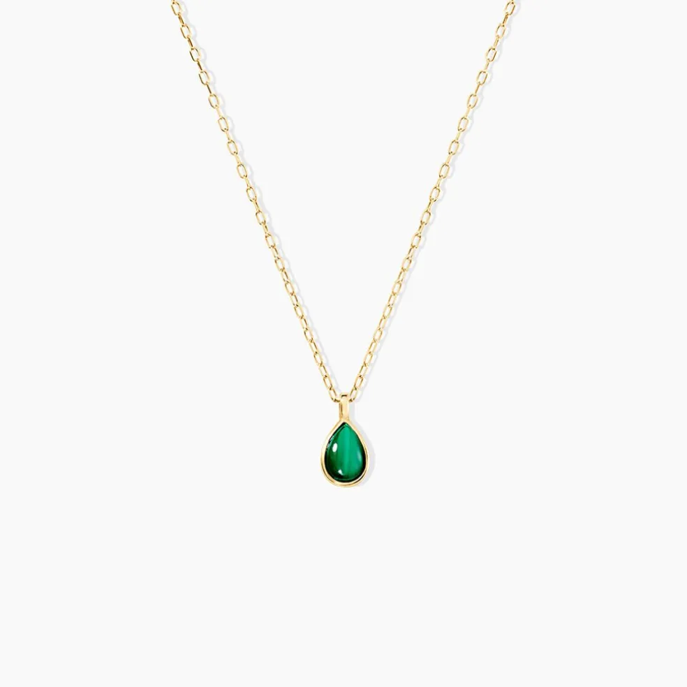 Collier Ondée Or Jaune Malachite