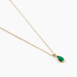 Collier Ondée Or Jaune Malachite