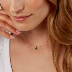 Collier Ondée Or Jaune Malachite