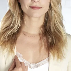 Collier Opale Argent Rose