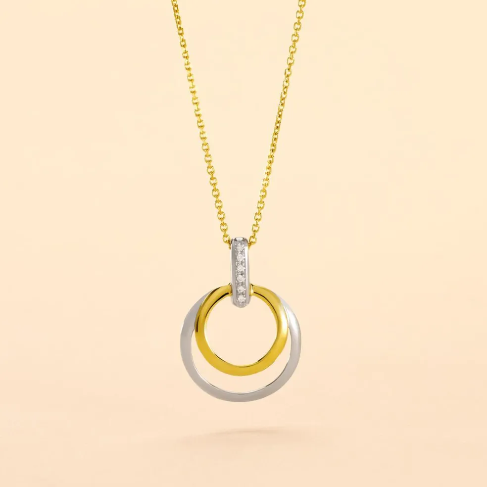 Collier Or Bicolore Blanc Et Jaune Eloisia Diamants