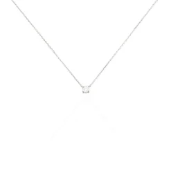 Collier Or Blanc Aphrodite Diamant Synthétique