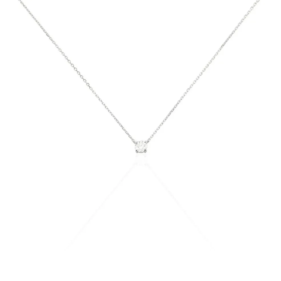Collier Or Blanc Aphrodite Diamant Synthétique