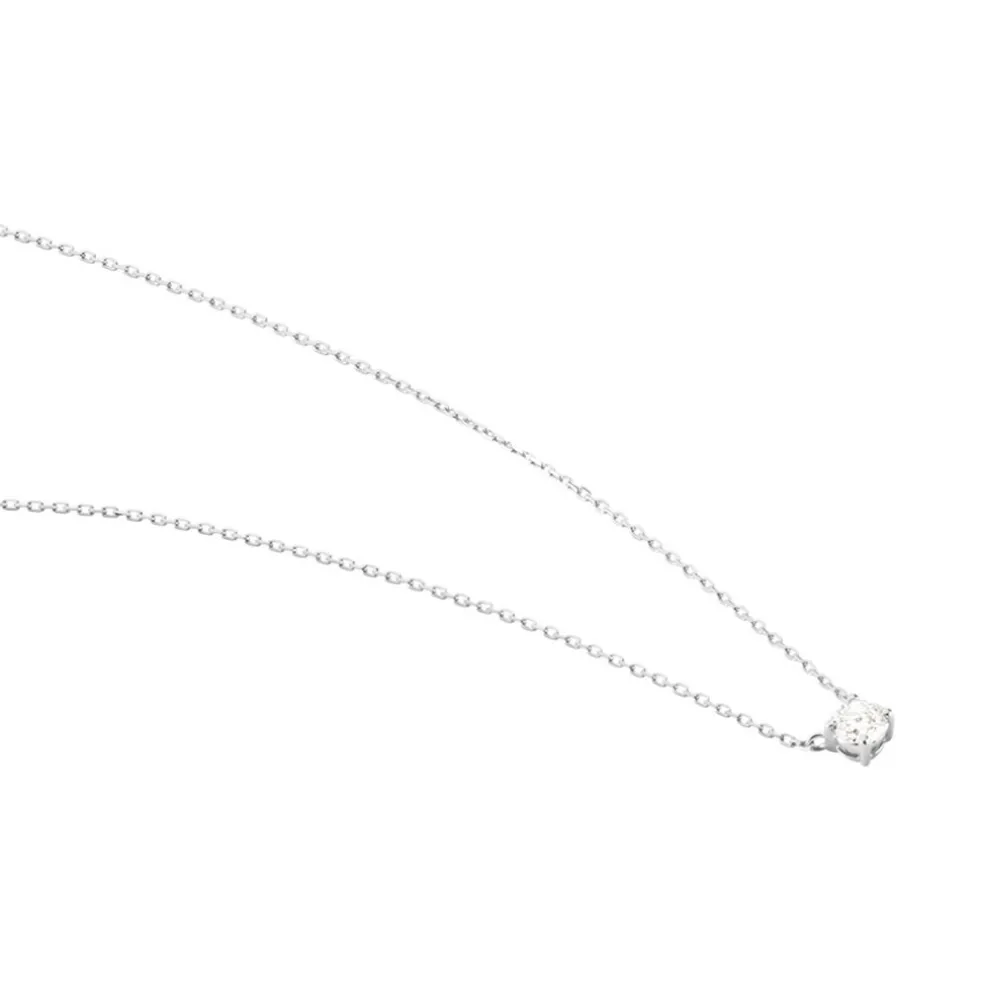 Collier Or Blanc Aphrodite Diamant Synthétique