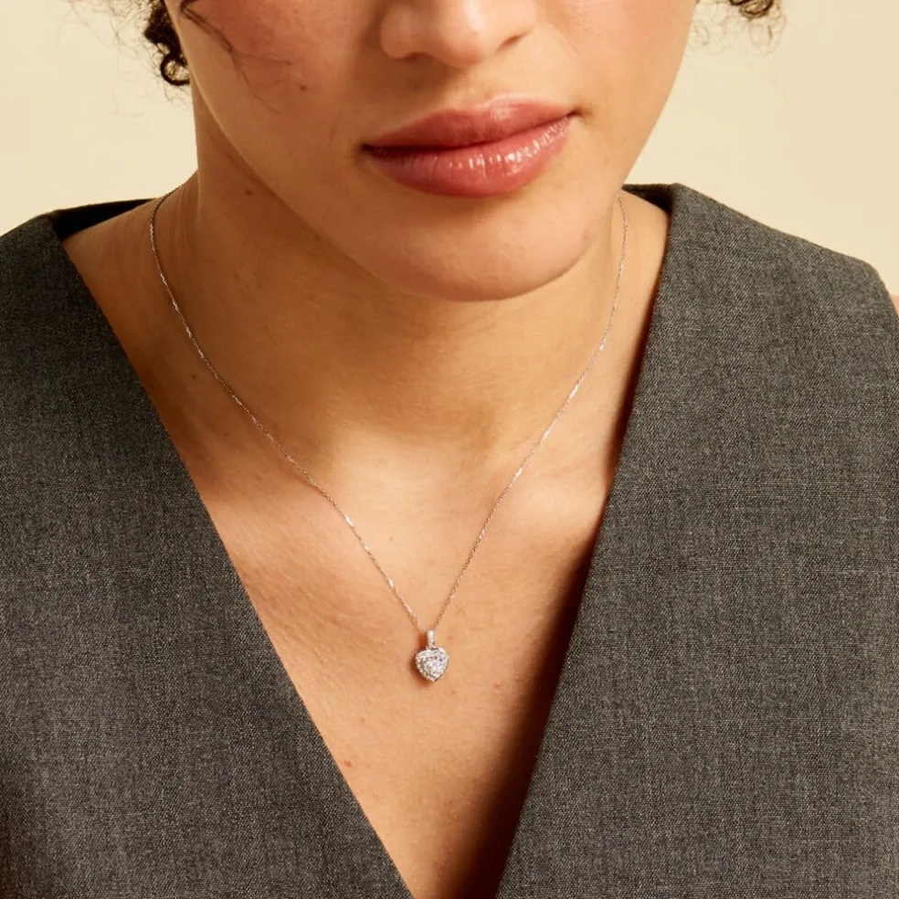 Collier Or Blanc Charity Oxydes De Zirconium