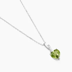 Collier Or Blanc Clothilde Péridot