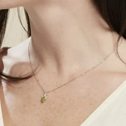 Collier Or Blanc Clothilde Péridot