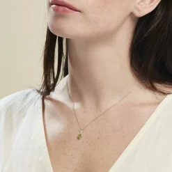Collier Or Blanc Clothilde Péridot