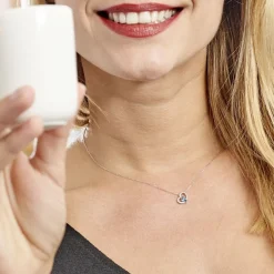 Collier Or Blanc Eliana Topaze Oxydes