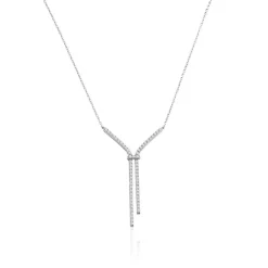 Collier Or Blanc Gwalduz Oxydes De Zirconium