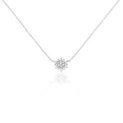 Collier Or Blanc Kristel Oxydes De Zirconium