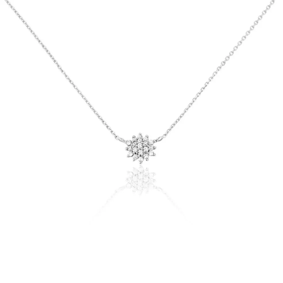 Collier Or Blanc Kristel Oxydes De Zirconium