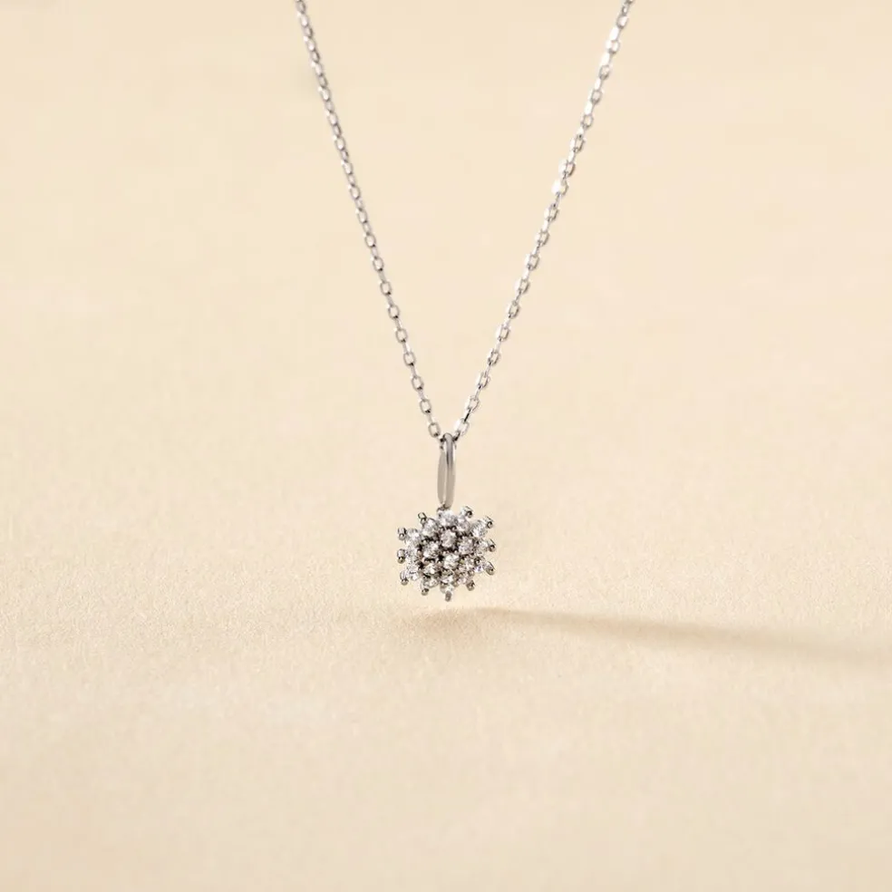 Collier Or Blanc Kristel Oxydes De Zirconium