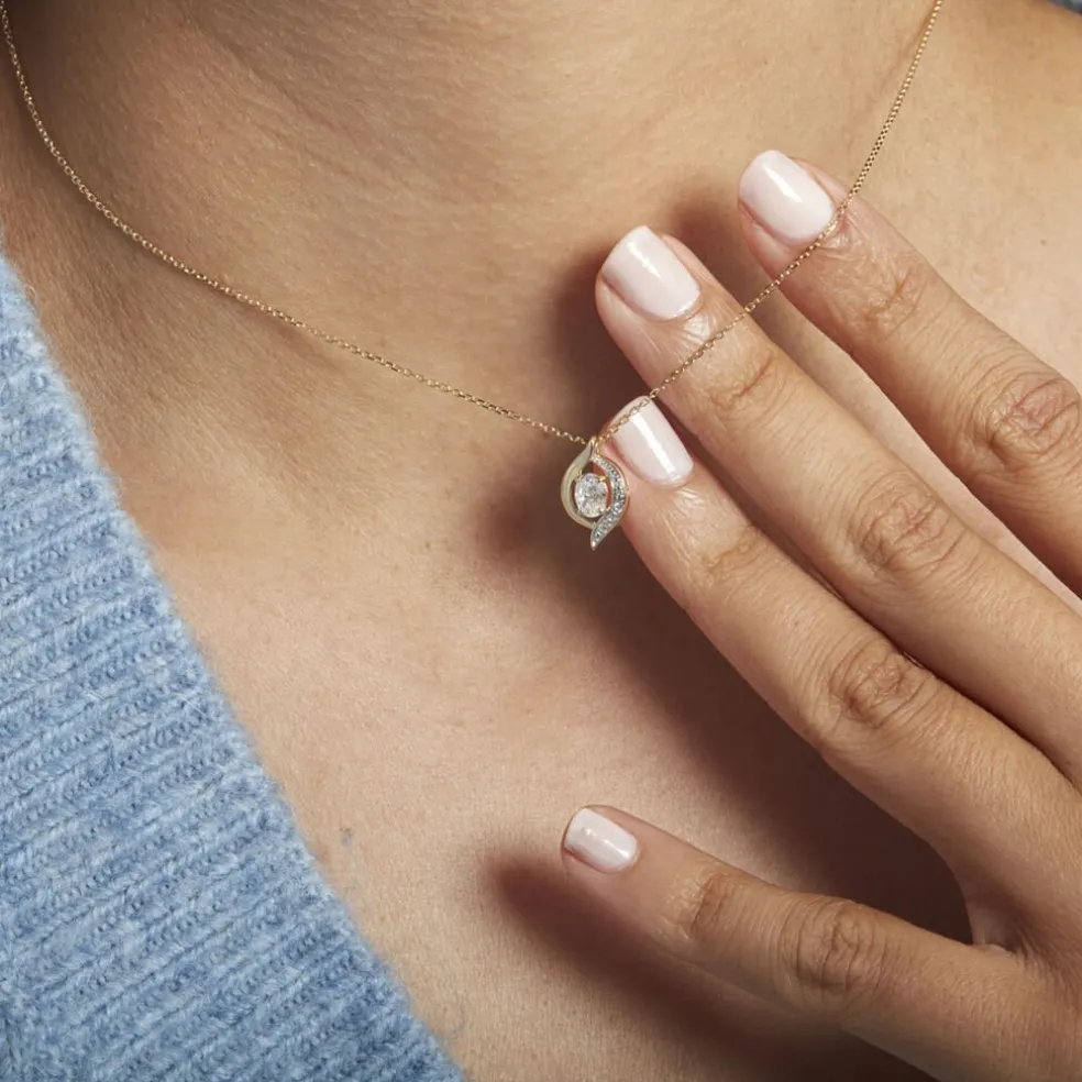 Collier Or Blanc Lydia Oxydes De Zirconium