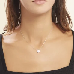 Collier Or Blanc Nawra Diamants Synthétiques