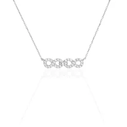 Collier Or Blanc Oxyde De Zirconium