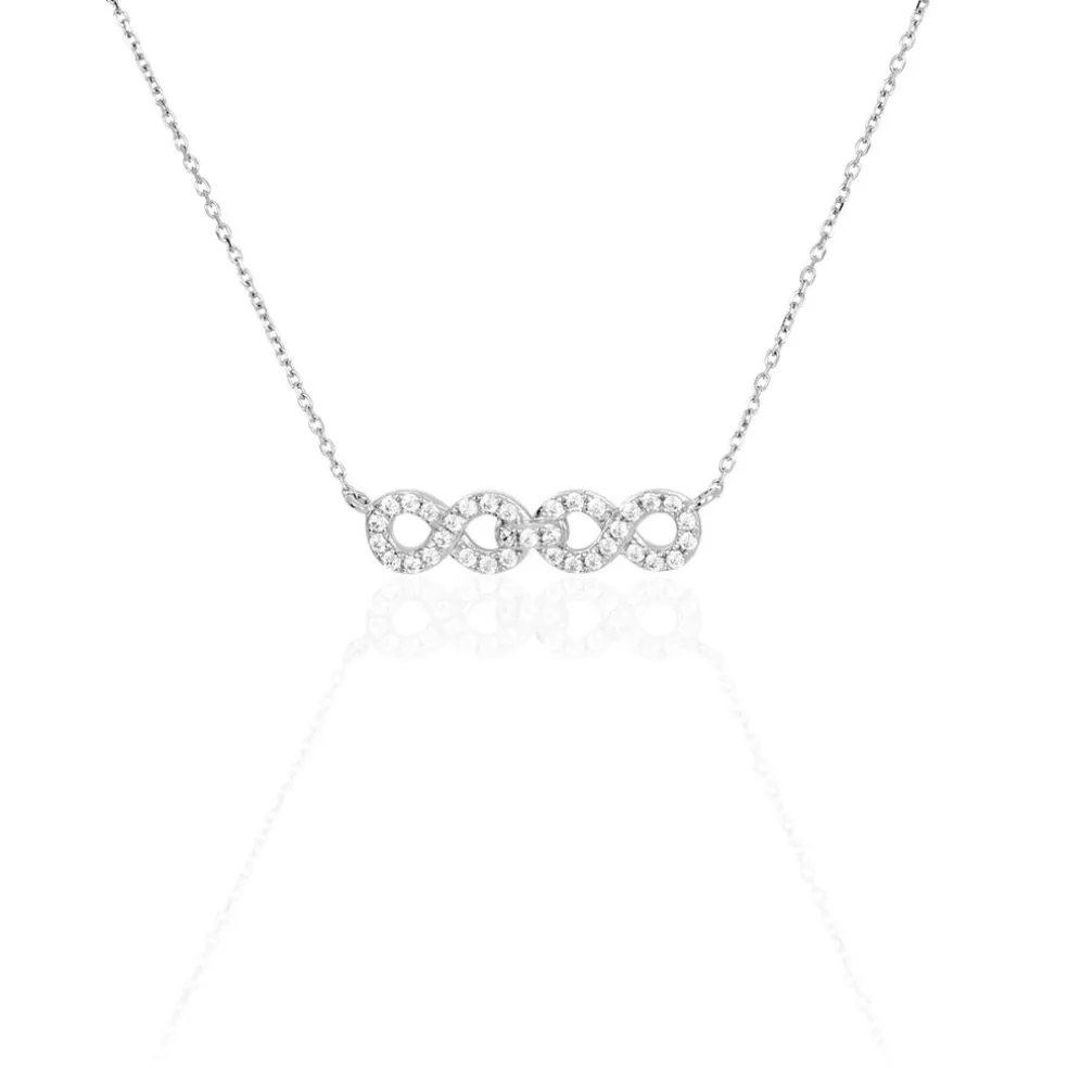 Collier Or Blanc Oxyde De Zirconium