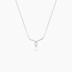 Collier Or Blanc Proximae Perle De Culture Oxydes De Zirconium