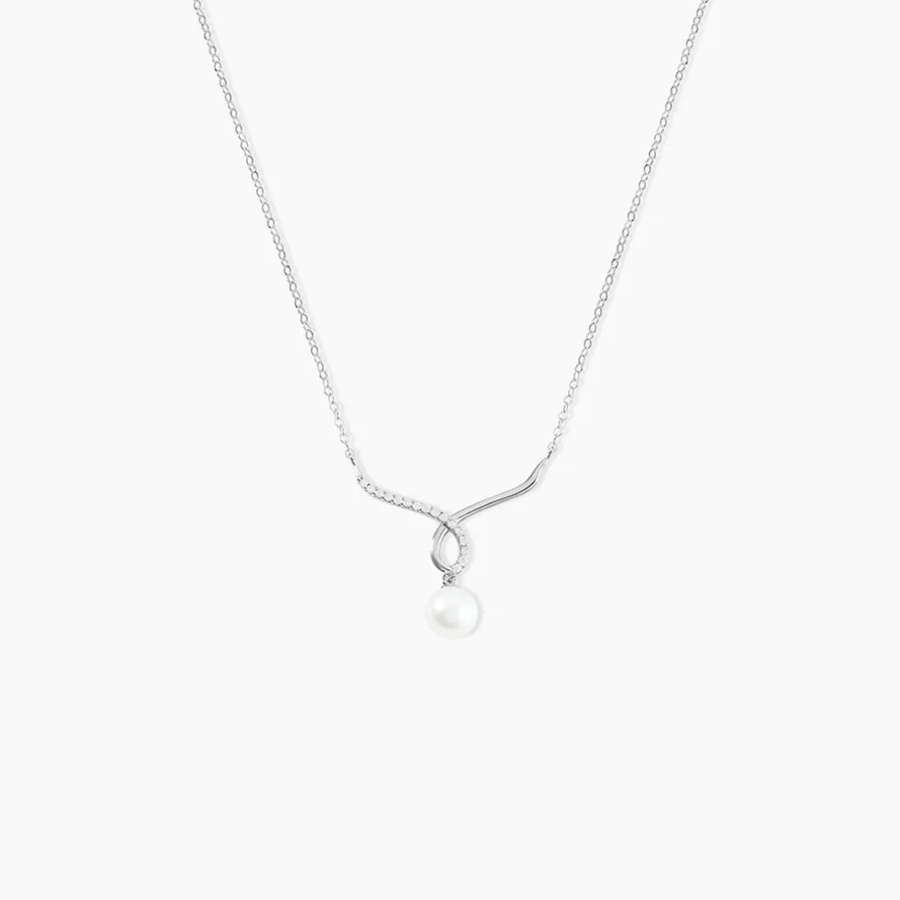Collier Or Blanc Proximae Perle De Culture Oxydes De Zirconium