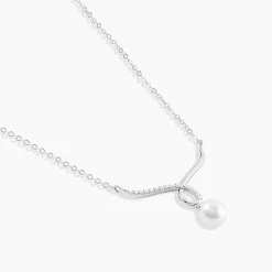 Collier Or Blanc Proximae Perle De Culture Oxydes De Zirconium