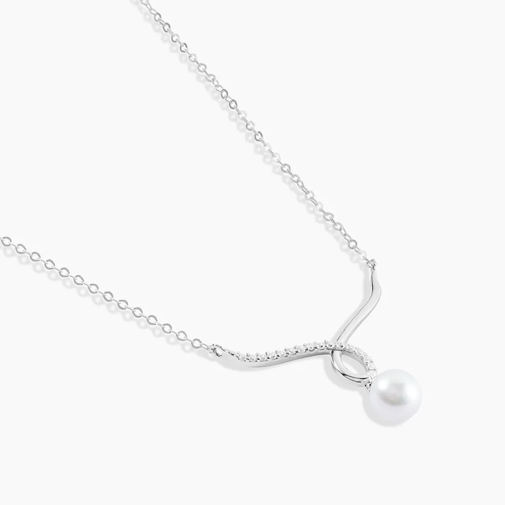 Collier Or Blanc Proximae Perle De Culture Oxydes De Zirconium