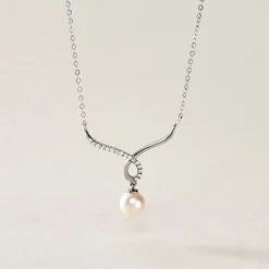 Collier Or Blanc Proximae Perle De Culture Oxydes De Zirconium