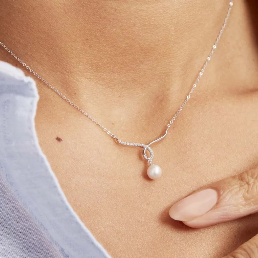 Collier Or Blanc Proximae Perle De Culture Oxydes De Zirconium