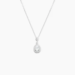 Collier Or Blanc Uxellus Oxyde De Zirconium